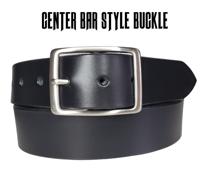 This Solid Black leather belt is made from Drum dyed cowhide that is long lasting but still nice enough for a night out. The edges are beveled and painted for a finished look. It has an antique nickel coated solid brass buckle that is snapped in place. Belt is 1 1/2" wide and available in lengths from 32" to 44".  It is handmade in our shop in Smyrna, TN, just outside of Nashville.