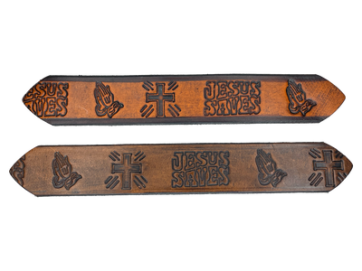 The "Romans 10:9" Name Leather Belt