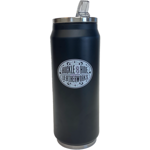 Enjoy for favorite cold or hot beverage in this style cup. Standard double-wall vacuum insulation, includes a pop up style straw lid. Will keep your drinks cold or hot while fitting in your bike or your vehicles cup holder. Lightweight and durable. Buckle and Hide Logo on the side.  Available in store only.