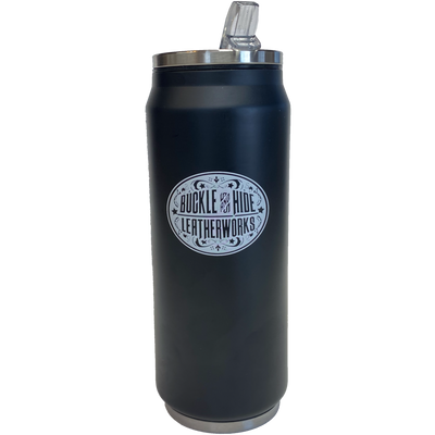 Enjoy for favorite cold or hot beverage in this style cup. Standard double-wall vacuum insulation, includes a pop up style straw lid. Will keep your drinks cold or hot while fitting in your bike or your vehicles cup holder. Lightweight and durable. Buckle and Hide Logo on the side.  Available in store only.