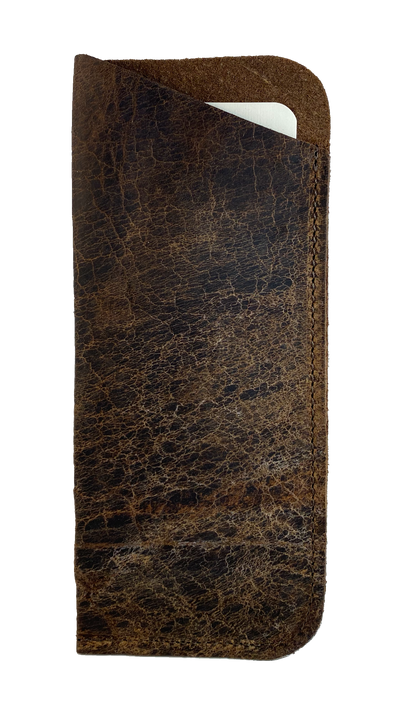 Made in USA Soft Leather eyeglass cover. Available in Black or Assorted Brown. BUY MORE and SAVE!