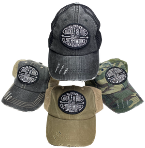 Official Buckle and Hide merchandise for your favorite leather shop just outside Nashville in Smyrna, TN Classic style cap with Buckle and Hide patch sewn on the front Mesh back Snap Back Soft unstructured top Distressed look, available in several colors