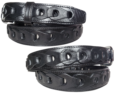 Experience superior comfort with "The Valencia" Casual Dress Belt. Crafted with real leather pieces woven together, this 1 1/4" belt is designed to last while keeping your style elevated. Perfectly suited for any business casual look. Available online or for purchase at our shop just outside Nashville in Smyrna, TN.  We don't make this made in Mexico belt but it's Buckle and Hide Approved.