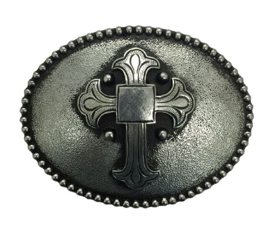 Bring a touch of old-world craftsmanship to your outfit with "The Calvary" Belt Buckle. Its intricately-designed, ornate cross adds a unique, classic look to any ensemble. Crafted with attention to detail, this buckle is sure to be a head-turning piece. Available at our Smyrna,TN shop