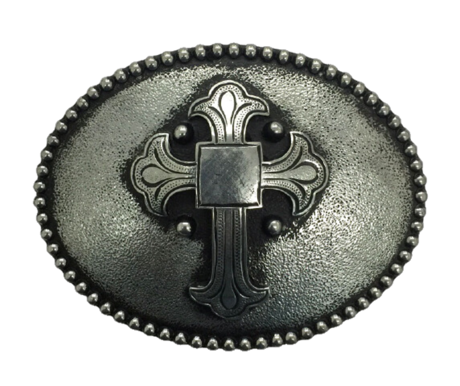 Bring a touch of old-world craftsmanship to your outfit with "The Calvary" Belt Buckle. Its intricately-designed, ornate cross adds a unique, classic look to any ensemble. Crafted with attention to detail, this buckle is sure to be a head-turning piece. Available at our Smyrna,TN shop