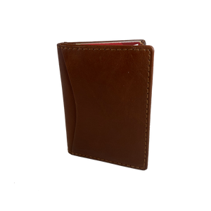 Leather Bi-Fold Front Pocket Wallet with two outer pockets, one inner pocket, one ID slot, and three card slots. Imported and Buckle and Hide Approved! Available in Black and Assorted Browns. Sold at our shop in Smyrna, TN.