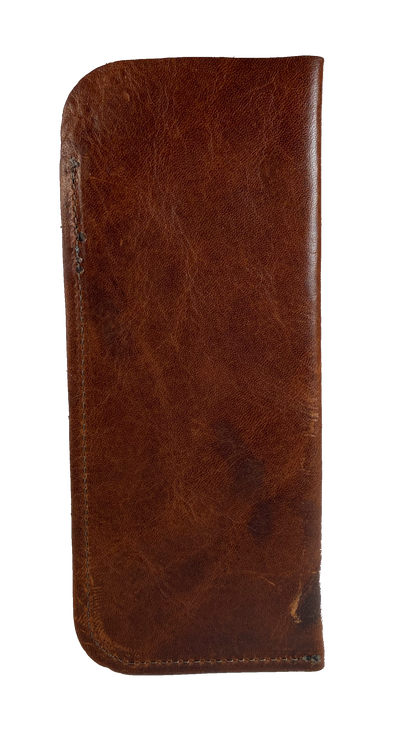 Made in USA soft leather eyeglass cover. Available in Black or Assorted Brown. BUY MORE and SAVE!