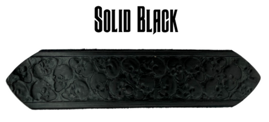 "The Forsaken" is a handmade real leather belt made from a single strip of cowhide shoulder leather that is 8-10 oz. or approx. 1/8" thick. It has hand burnished (smoothed) edges and the Serpent pattern embossed on the surface. The antique nickel plated solid brass buckle is snapped in place with heavy snaps.  This belt is made just outside Nashville in Smyrna, TN. Belt width is 1 1/2". Color options black/mahogany and solid black