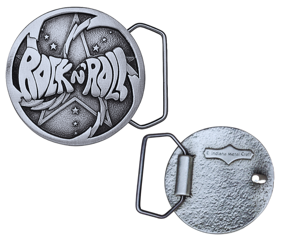 Rock and Roll Belt Buckle Pewter
